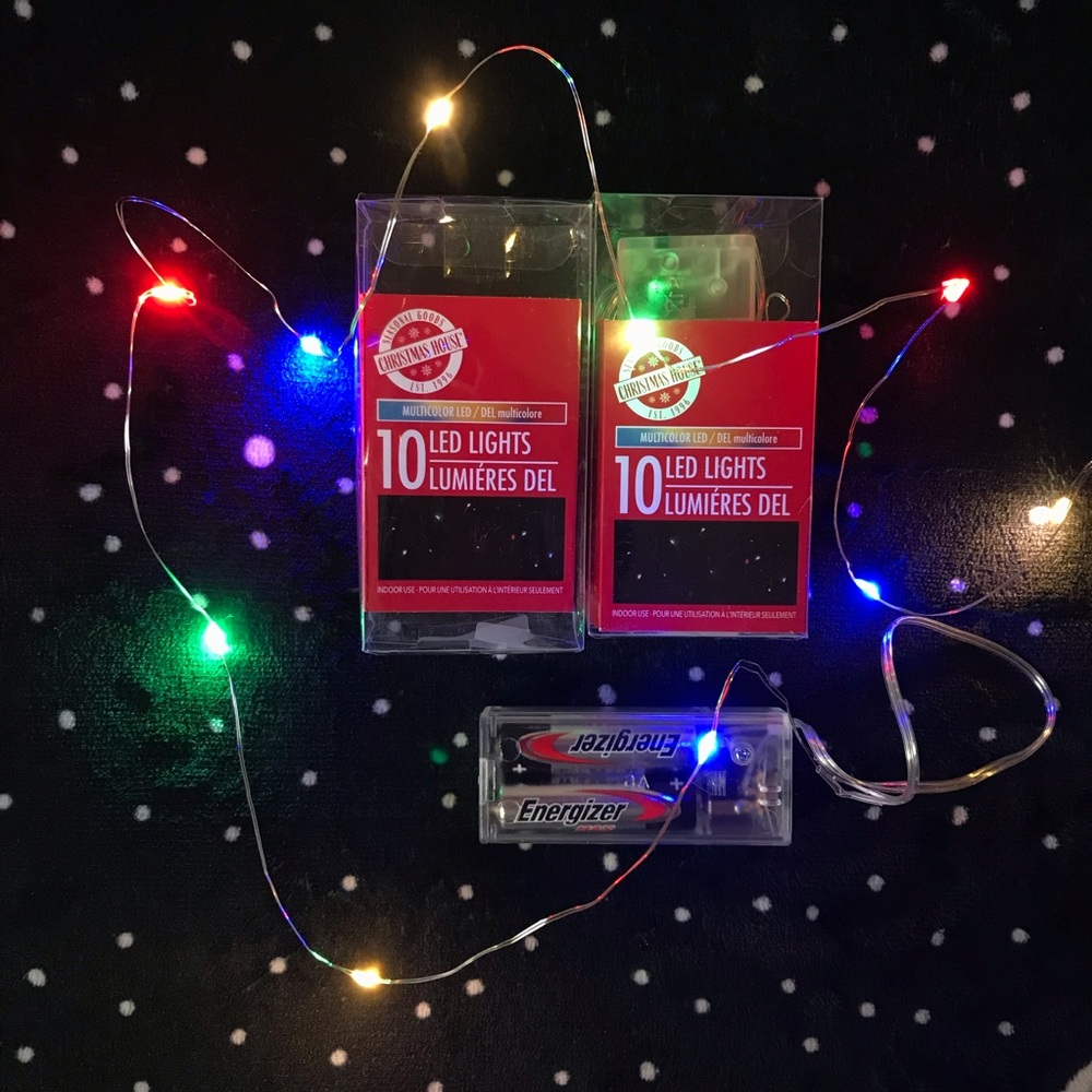 Lot of 2 LED Mini String Lights - Color Lights, RGB Multicolor